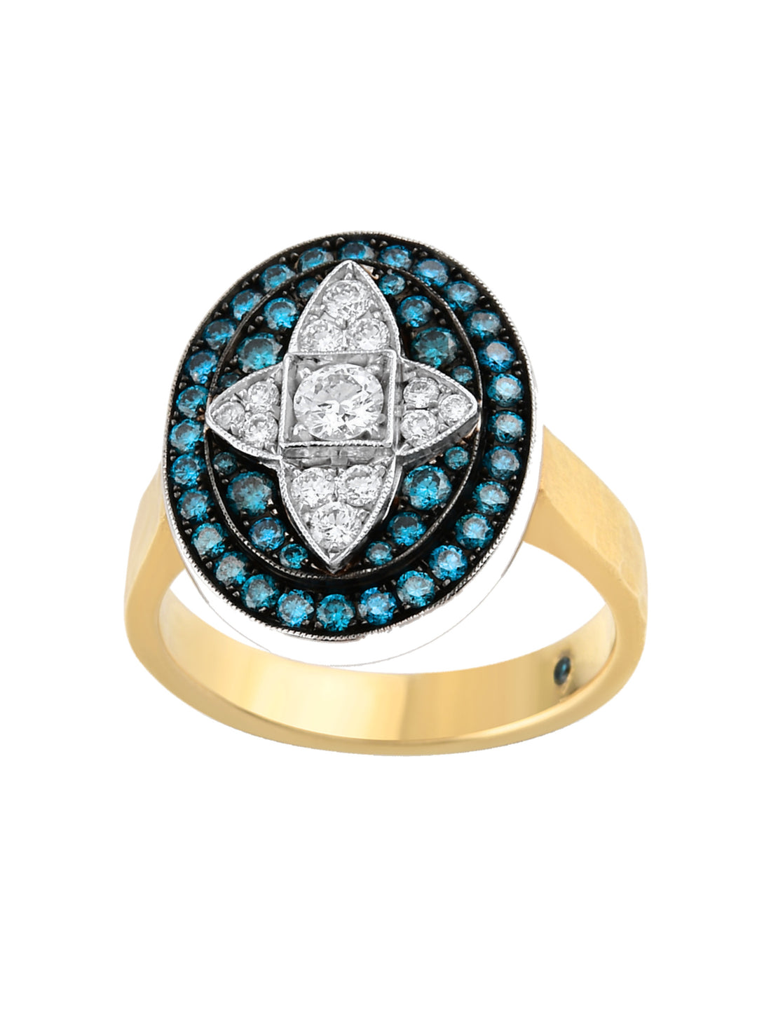 18k white gold ring with blue diamond, Star-Crossed Collection | MIREL Fine Jewelry