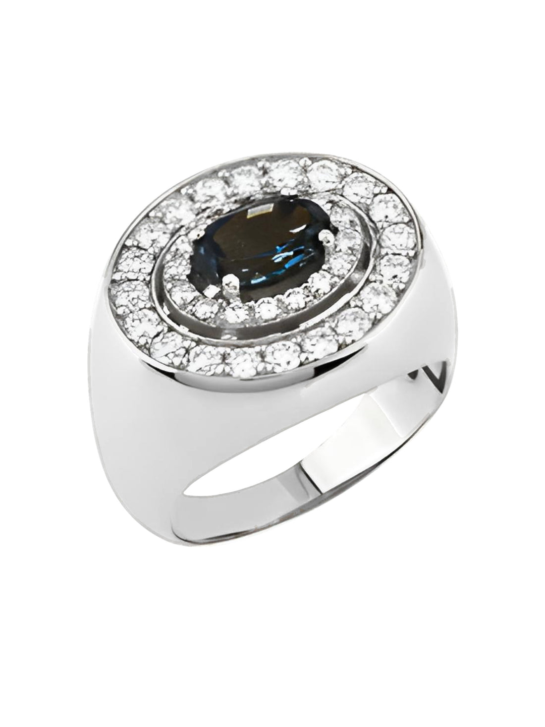18k white gold ring with blue topaz, Apollo Collection | MIREL Fine Jewelry