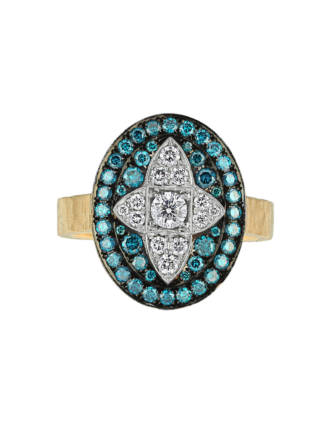 18k white gold ring with blue diamond, Star-Crossed Collection | MIREL Fine Jewelry