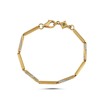 Twisted Diamond Bezant Bracelet
