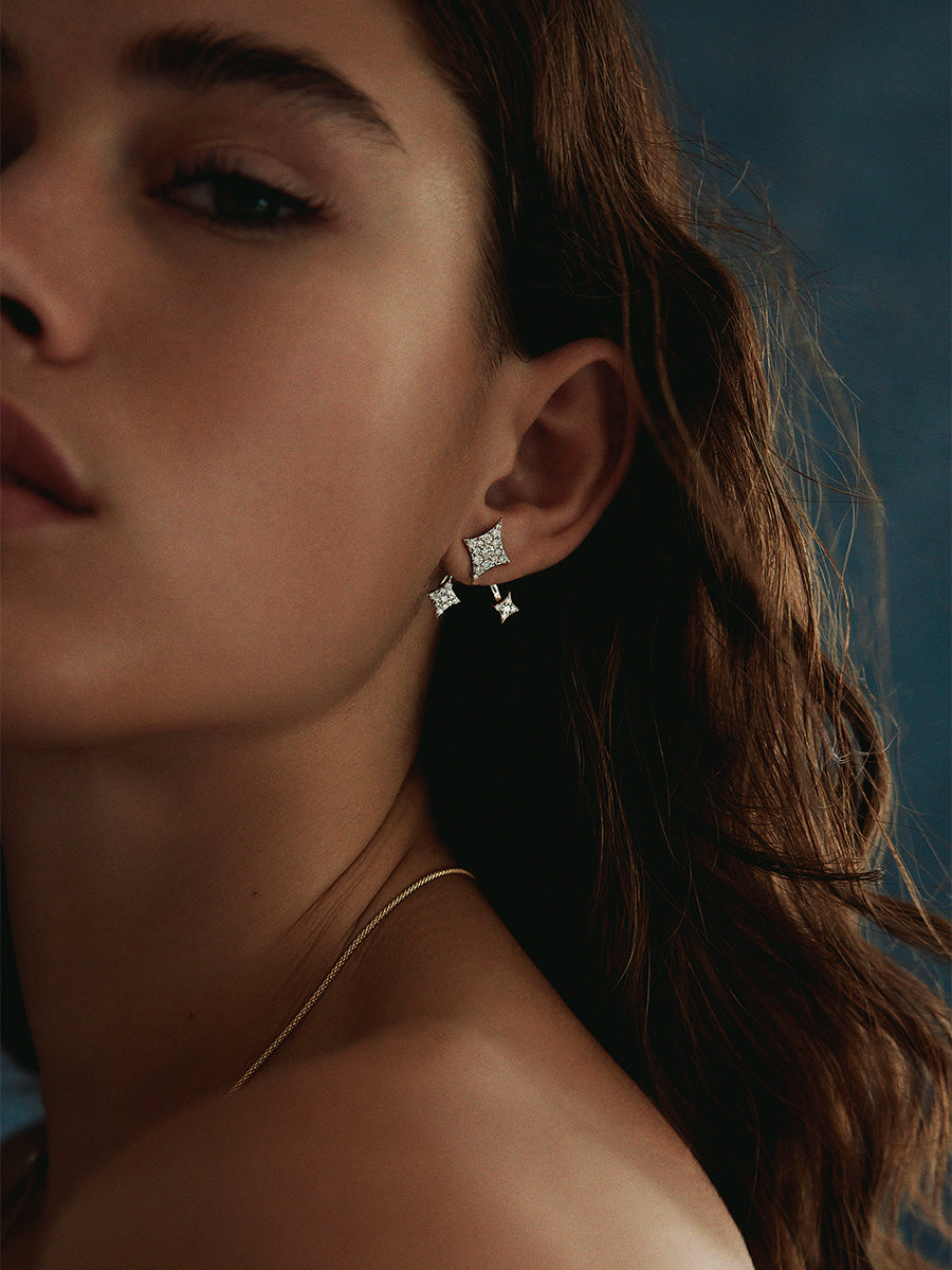 Diamond Starlight Ear Jacket Earrings