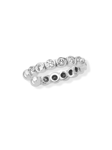 18k white gold stacking earcuff with natural diamond and stackable and no piercing required | MIREL Fine Jewelry