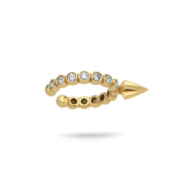 Star’s Spike Stacking Earcuff (Diamond, Yellow Gold)