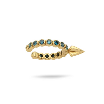 Star's Spike Stacking Earcuff (blue diamond, yellow gold)