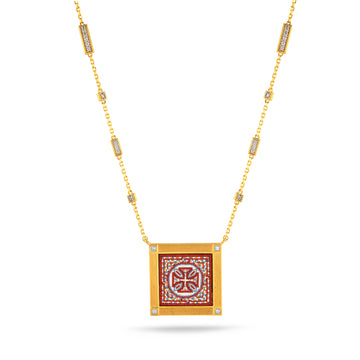 Anno Domini Micromosaic Pendant Necklace
