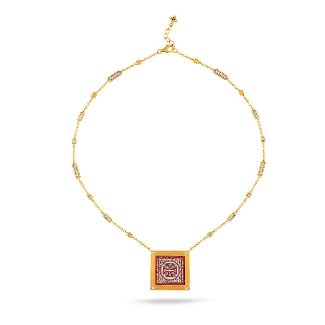 Anno Domini Micromosaic Pendant Necklace