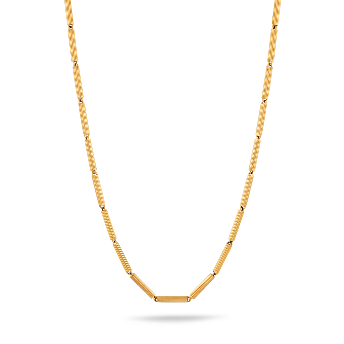 18k gold chain necklace with hand-carved links, Bezant Collection | MIREL Fine Jewelry
