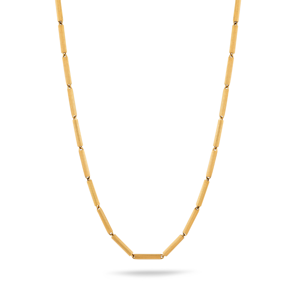 18k gold chain necklace with hand-carved links, Bezant Collection | MIREL Fine Jewelry