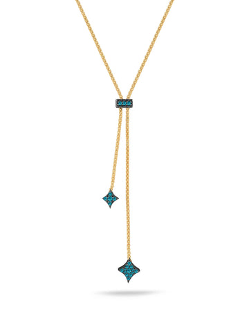 Blue Diamond Starlight Bolo-Tie Necklace