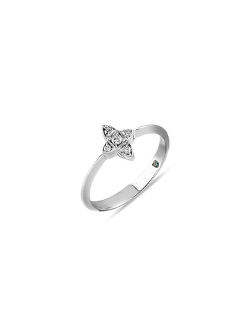 The Minor Star-Crossed Stacking Ring (White Gold)