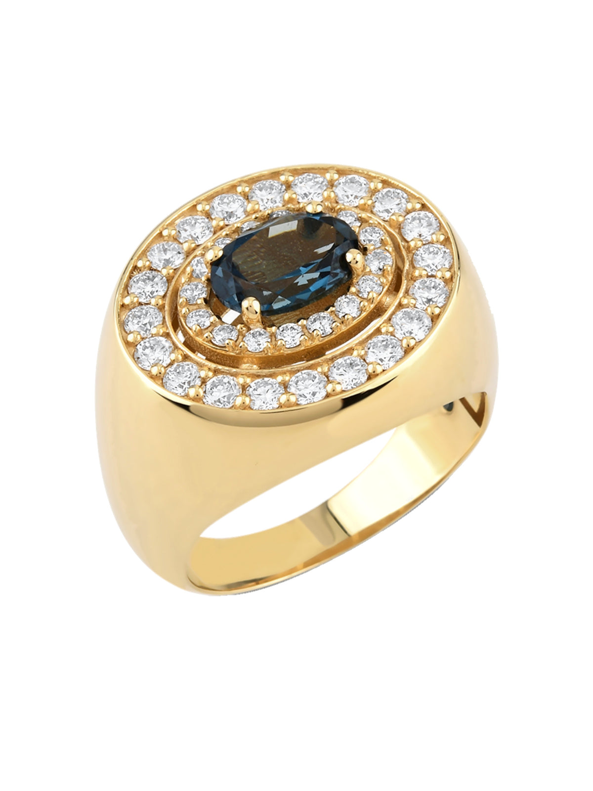 18k gold ring with London Blue Topaz, Apollo Collection | MIREL Fine Jewelry
