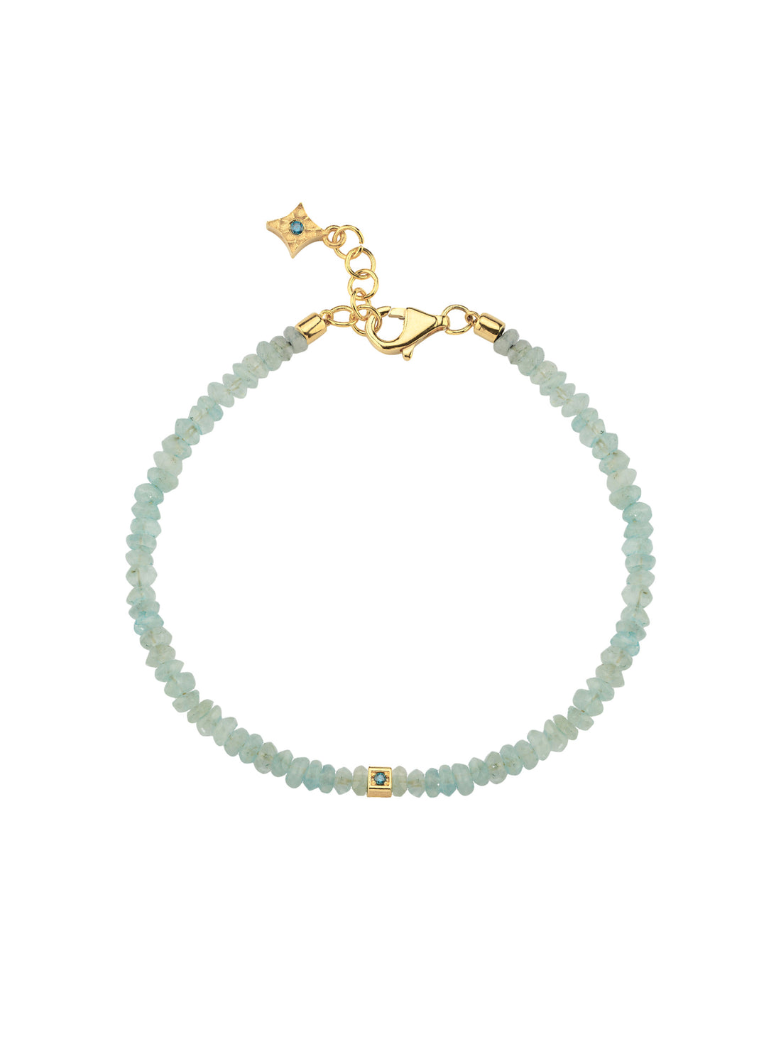18k gold bracelet with aquamarine, Colors of Mirel Collection | MIREL Fine Jewelry