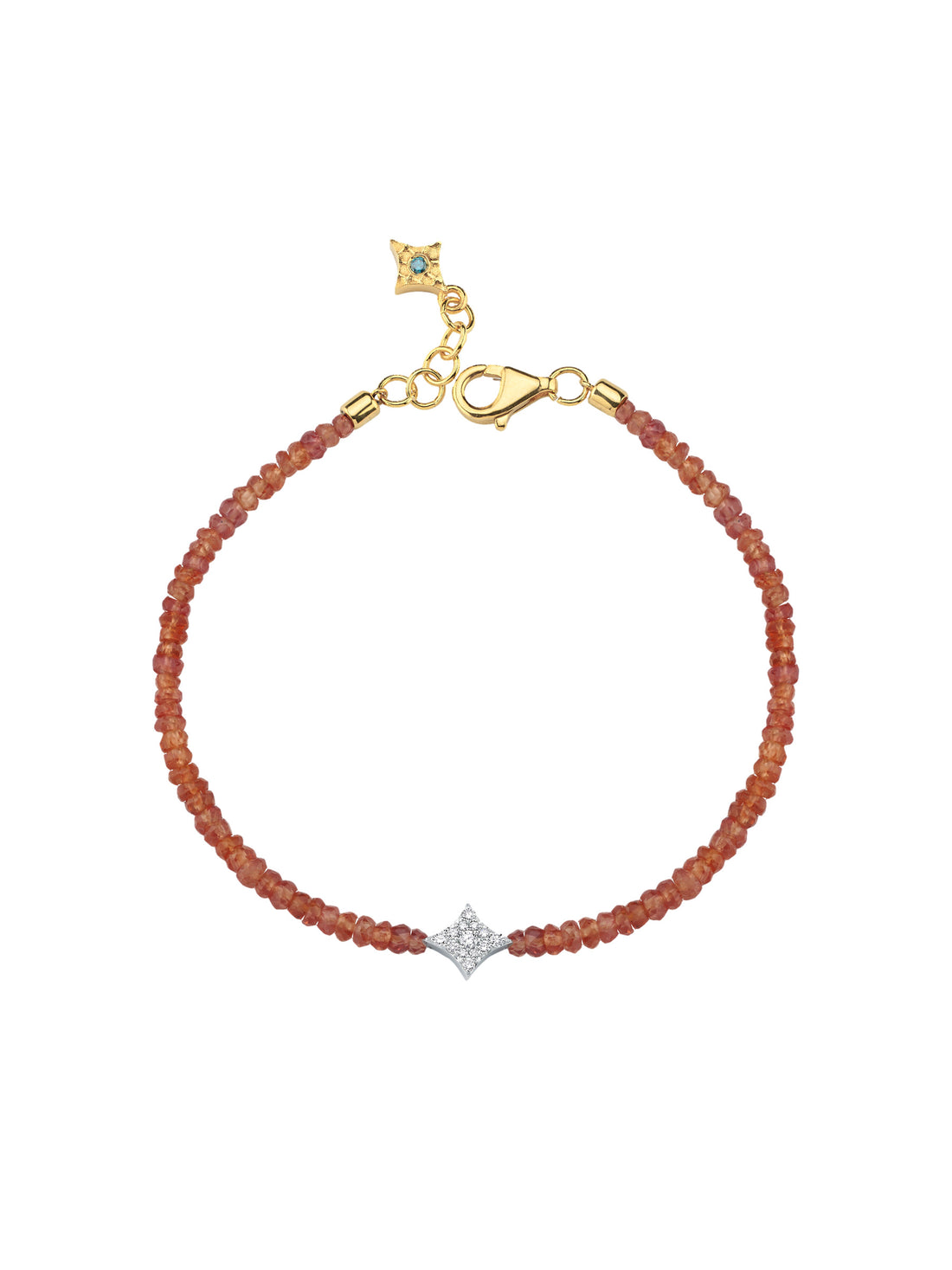 18k gold bracelet with sapphire and orange sapphire, Colors of Mirel Collection | MIREL Fine Jewelry