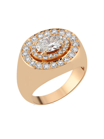 18k gold ring with natural diamond, Apollo Collection | MIREL Fine Jewelry