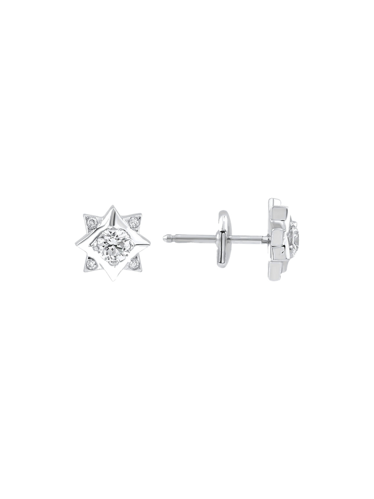 18k white gold stud earrings | MIREL Fine Jewelry