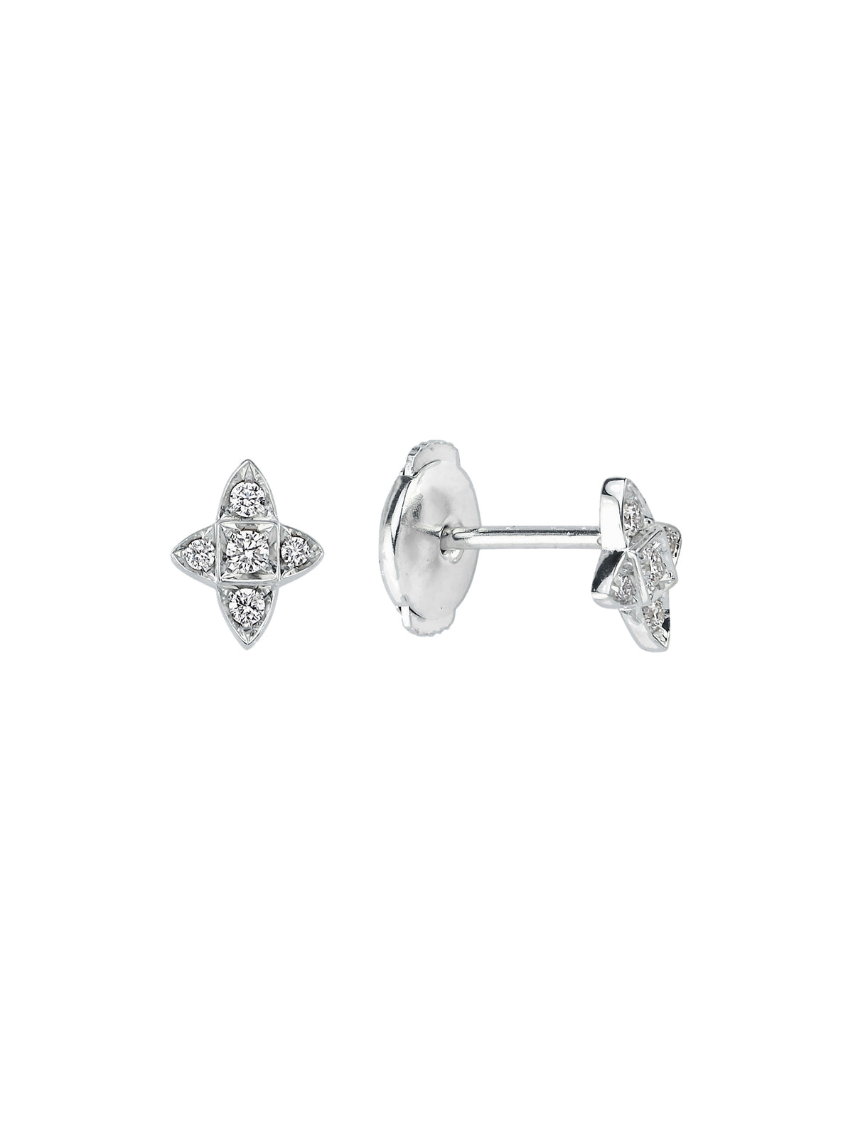 18k white gold stud earrings with natural diamond, Star-Crossed Collection | MIREL Fine Jewelry