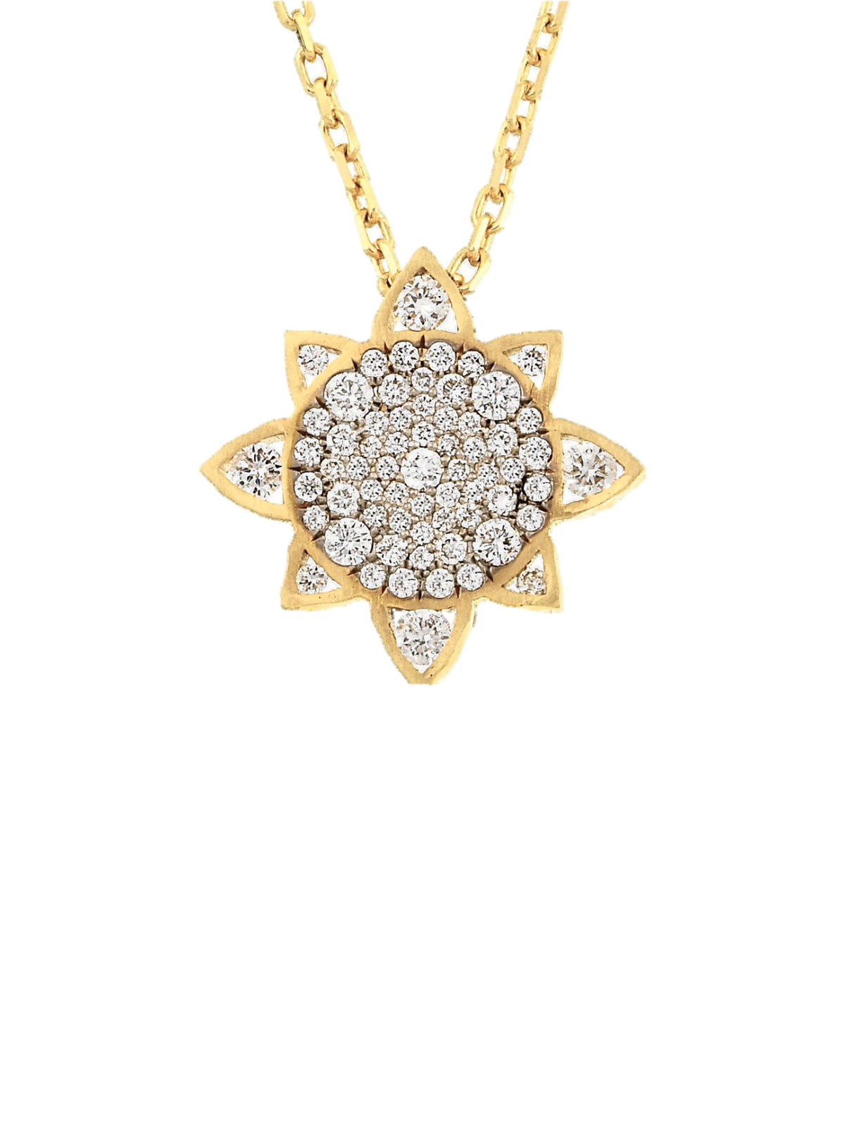 Minor Solaris Diamond Mosaic Pendant Necklace in 18k yellow gold