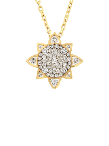 Minor Solaris Diamond Mosaic Pendant Necklace in 18k yellow gold