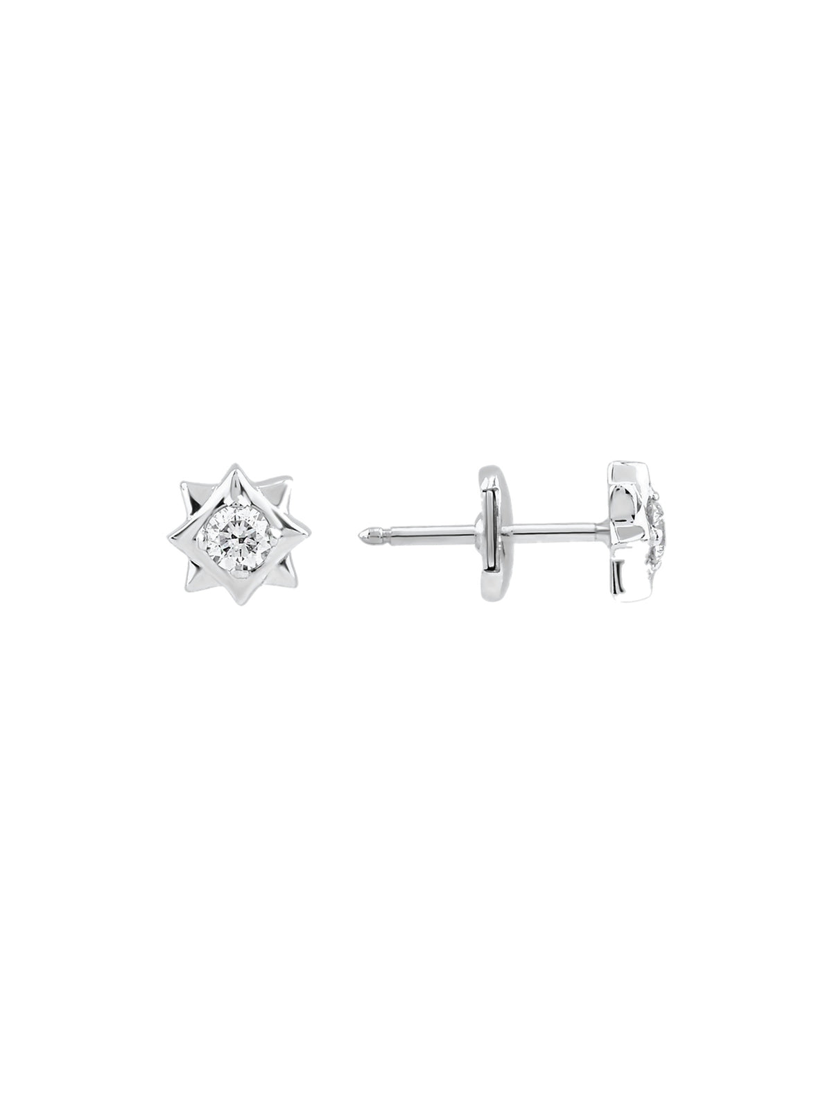 18k white gold stud earrings | MIREL Fine Jewelry