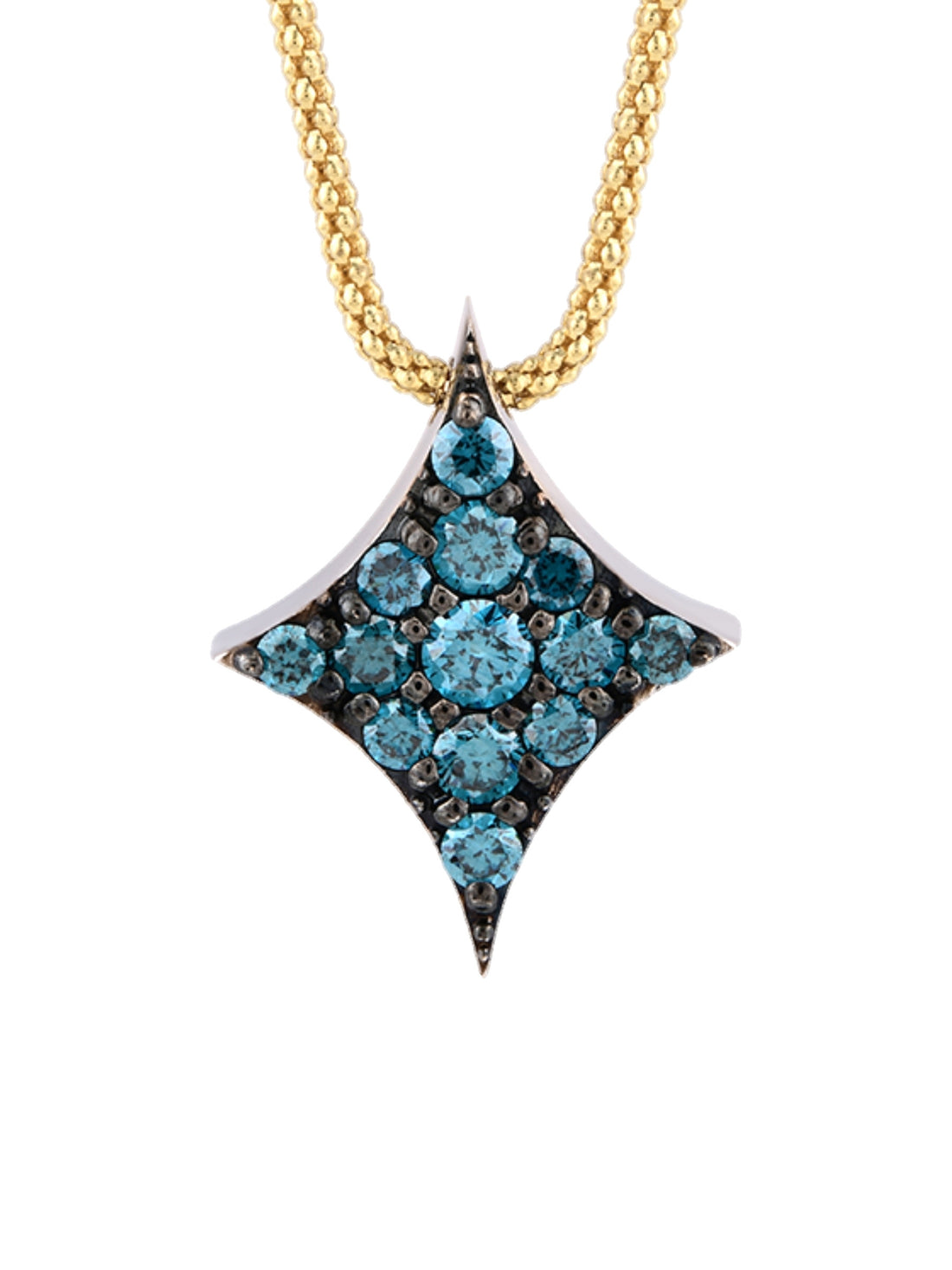 18k gold pendant necklace with blue diamond, Starlight Collection | MIREL Fine Jewelry