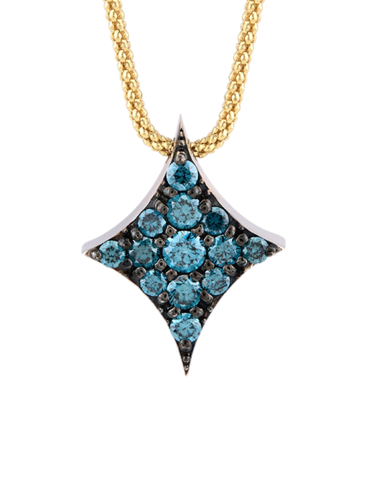 18k gold pendant necklace with blue diamond, Starlight Collection | MIREL Fine Jewelry