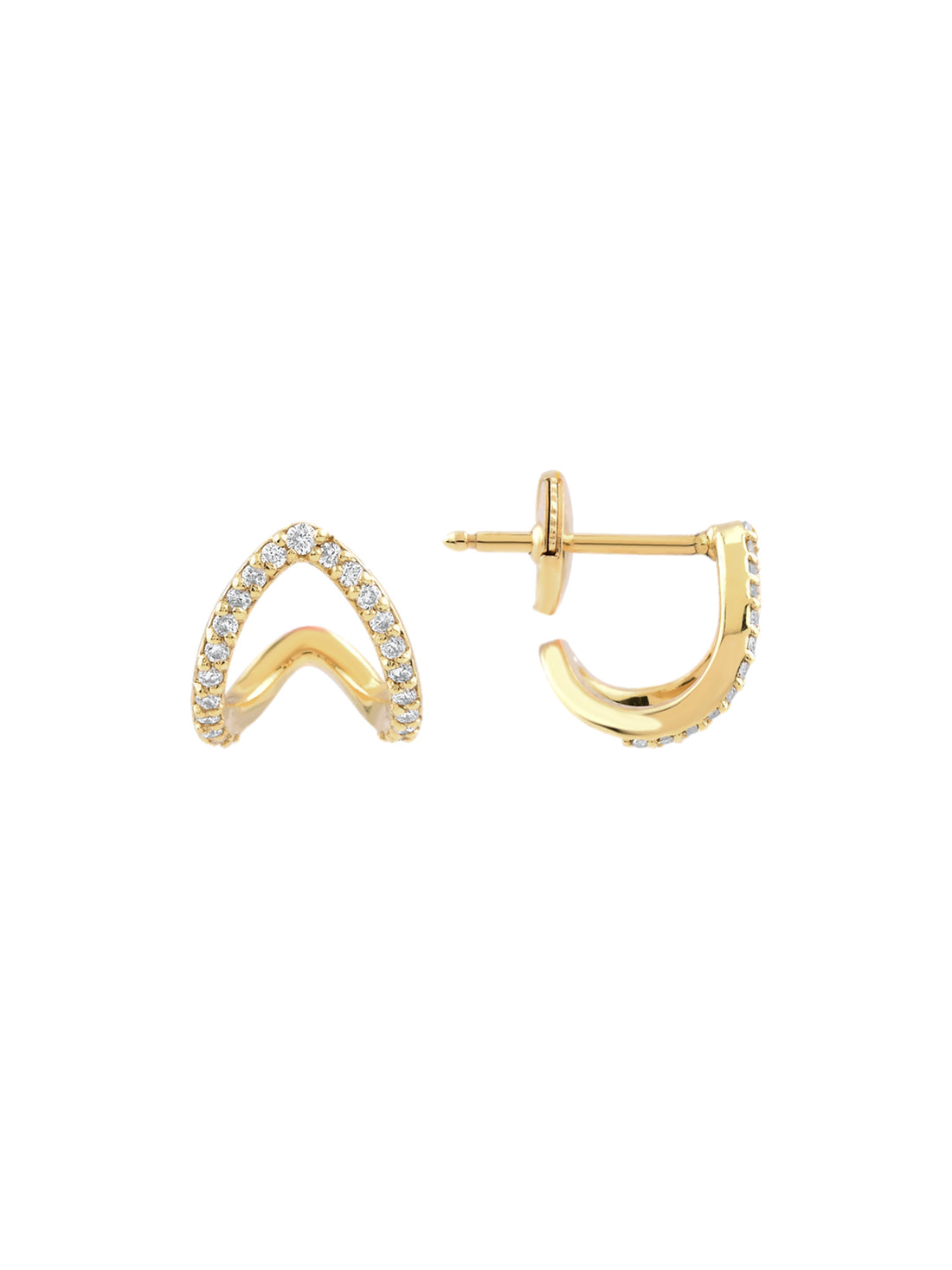 18k gold earrings, Wishbone Collection | MIREL Fine Jewelry