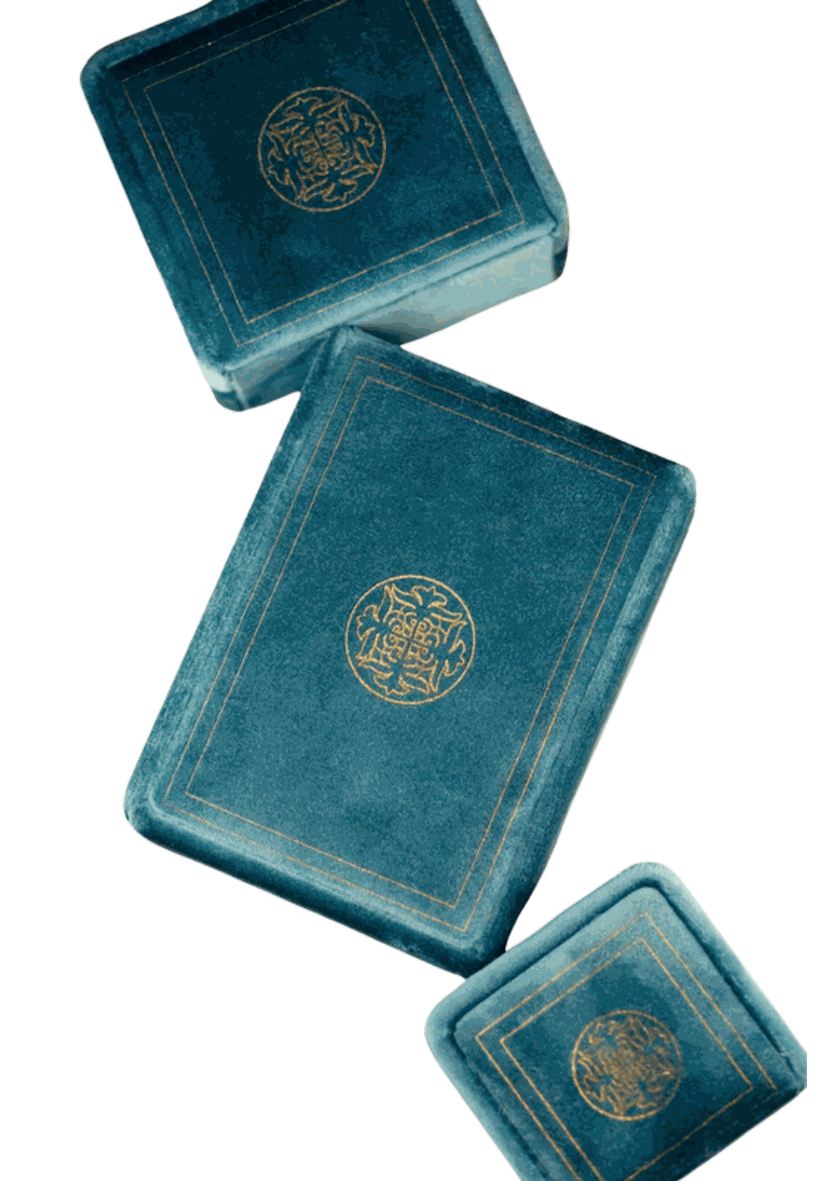 MÌREL packaging, teal velvet box