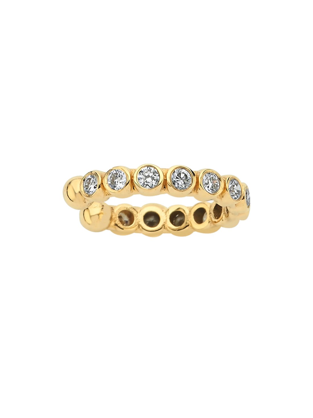 18k gold stacking earcuff with natural diamond and stackable and no piercing required | MIREL Fine Jewelry