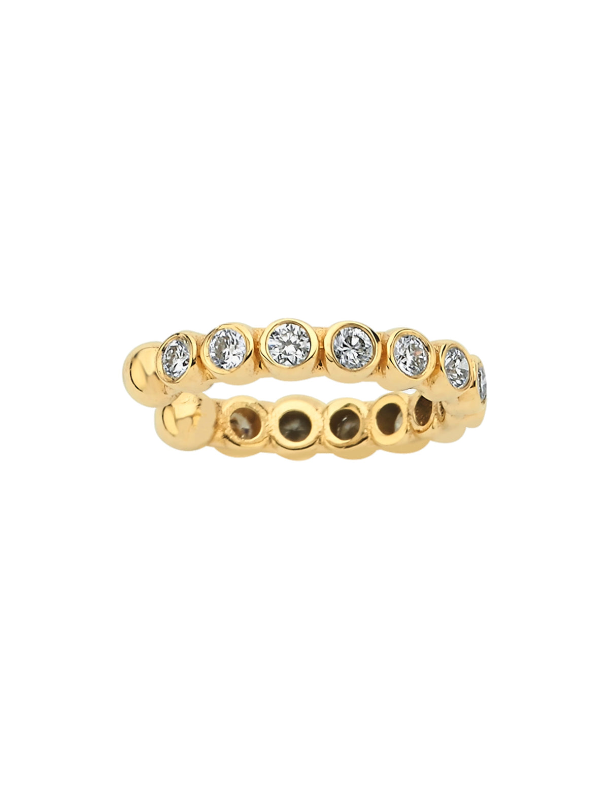 18k gold stacking earcuff with natural diamond and stackable and no piercing required | MIREL Fine Jewelry