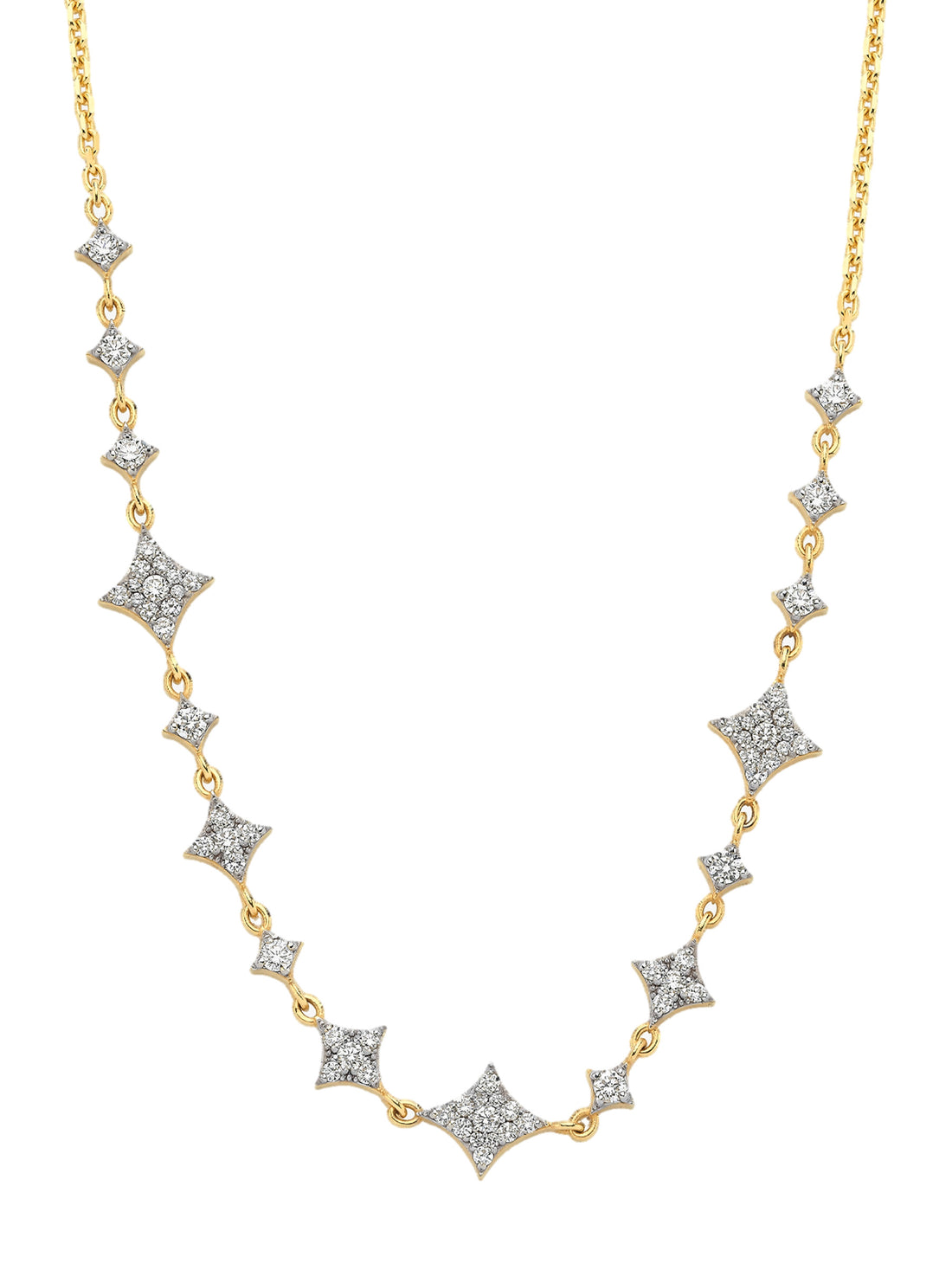 18k gold tennis necklace with natural diamond and tennis style, Starlight Collection | MIREL Fine Jewelry