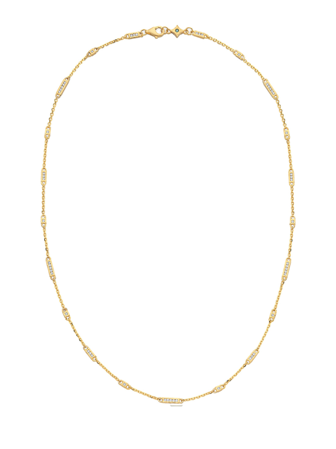 18k gold chain necklace with natural diamond and channel-set, Apollo Collection | MIREL Fine Jewelry