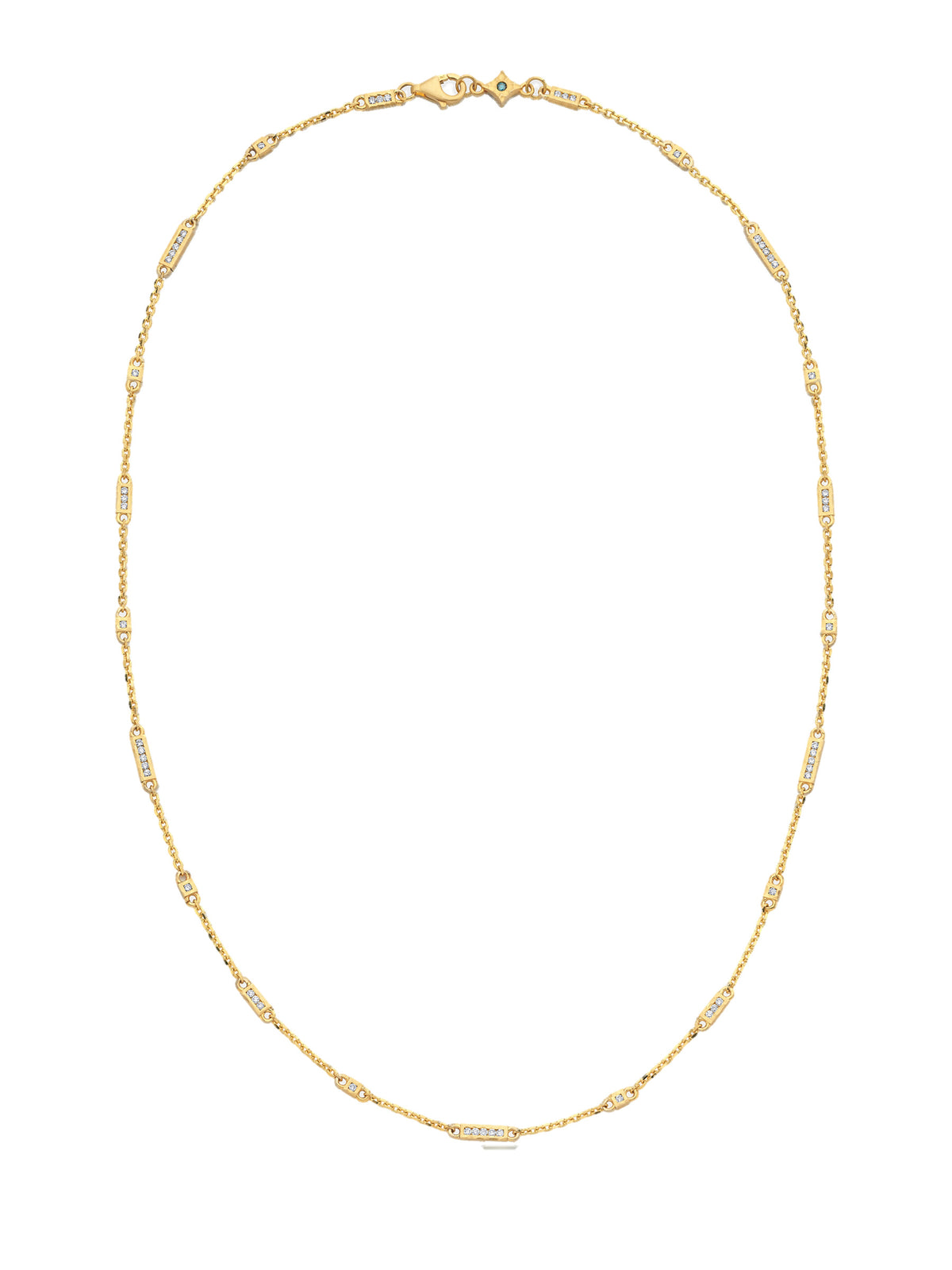 18k gold chain necklace with natural diamond and channel-set, Apollo Collection, side view | MIREL Fine Jewelry